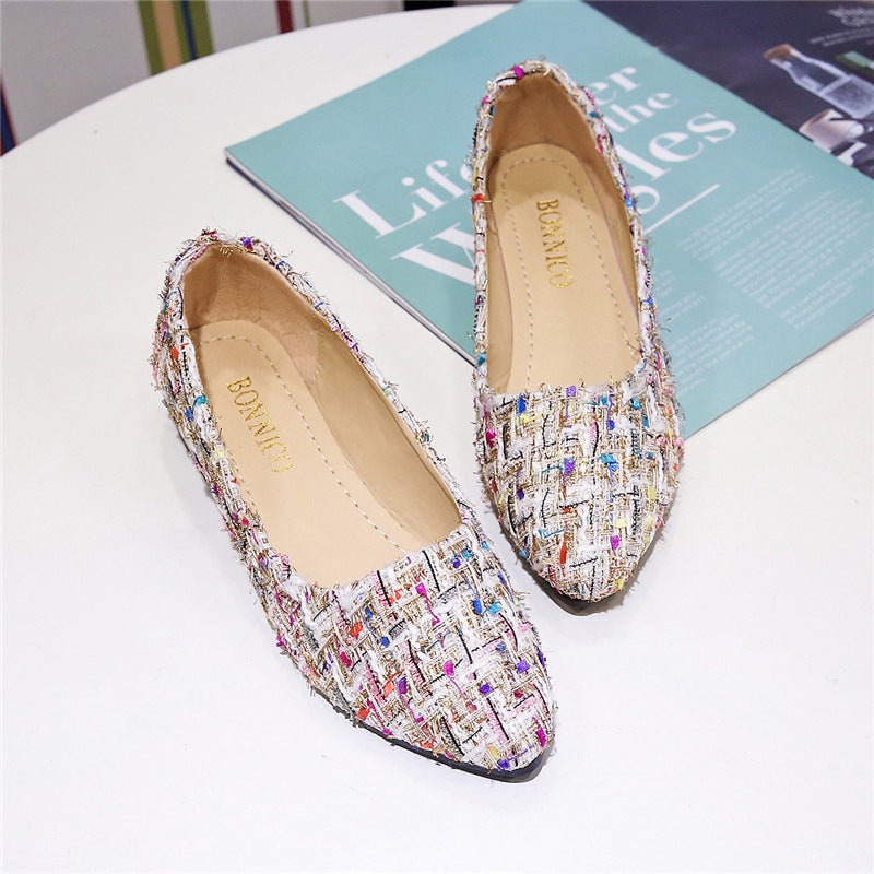 Dame elegante Slip-On Ballerinas med fashionabelt vævdesign Stilla