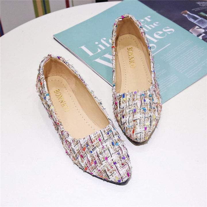 Dame elegante Slip-On Ballerinas med fashionabelt vævdesign Stilla