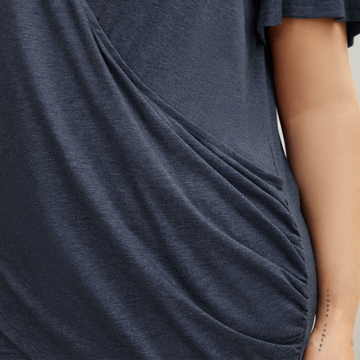 Dame indpaknings top med skjuledesign og V-hals Stilla