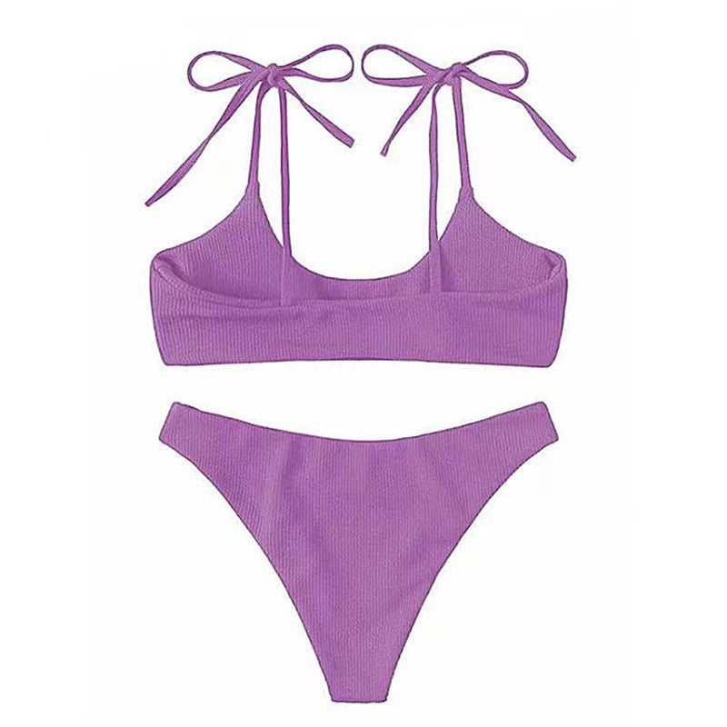 Kvinder Ribbet String-Bikini-Sæt Stilla
