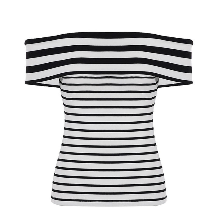 Dame Off-Shoulder Stribetop Skovae