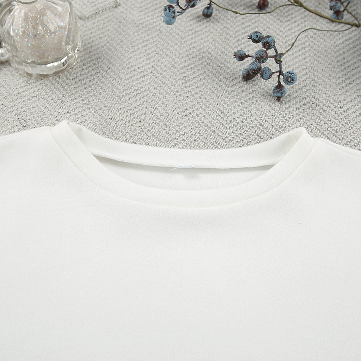 Dame afslappet pyjamas-sæt med oversized T-shirt og brede bukser Stilla