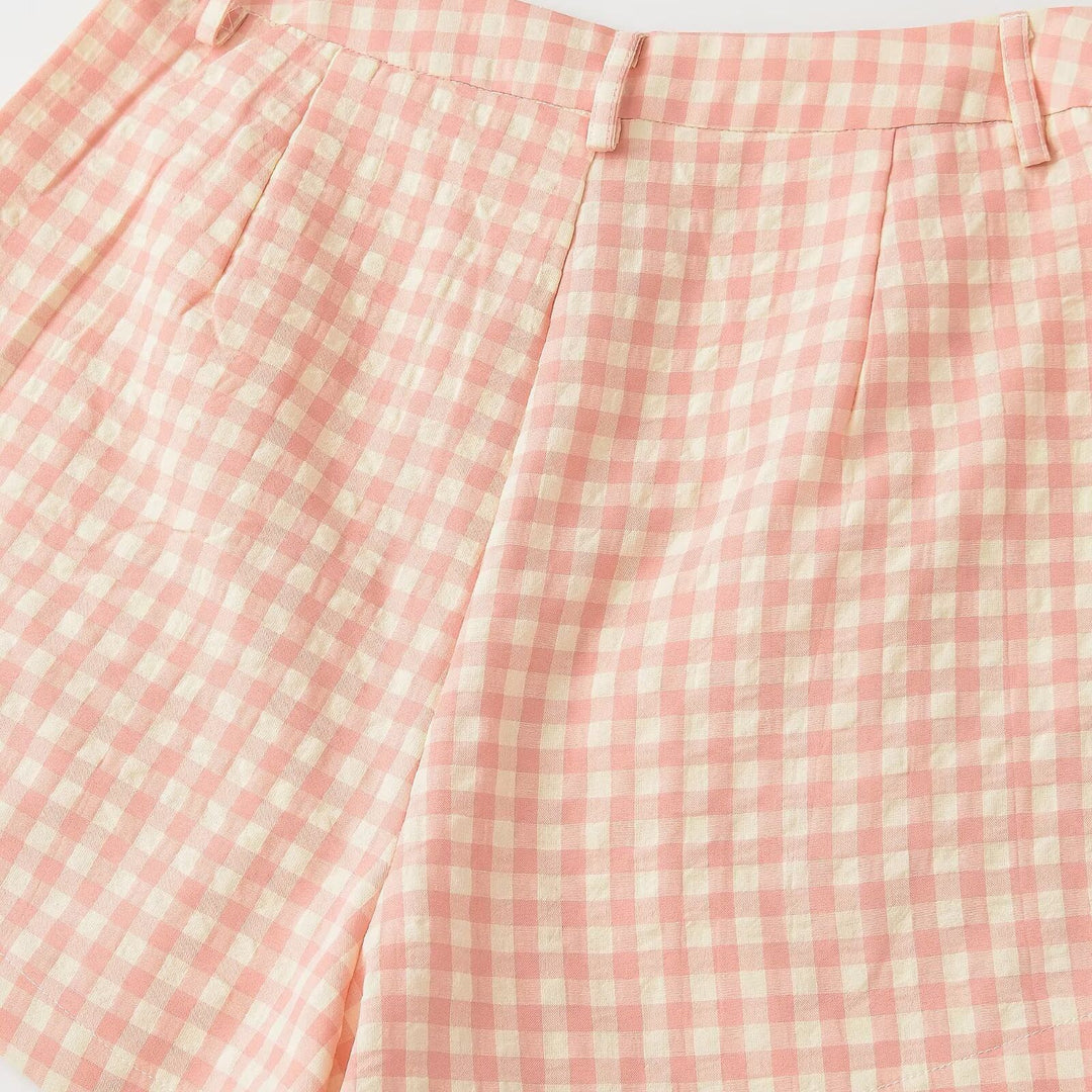 Dameternede shorts med høj talje og stilrent snit Skovae