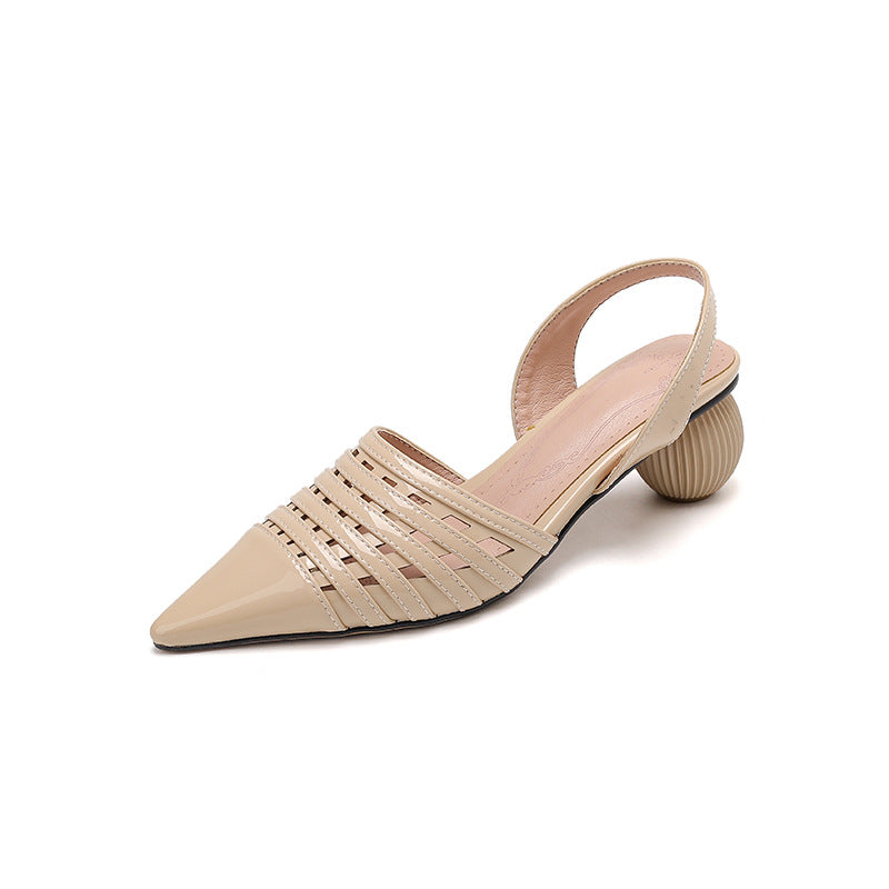 Femme Strappy Spidsesko Slingback med skulptureret hæl  Stilla