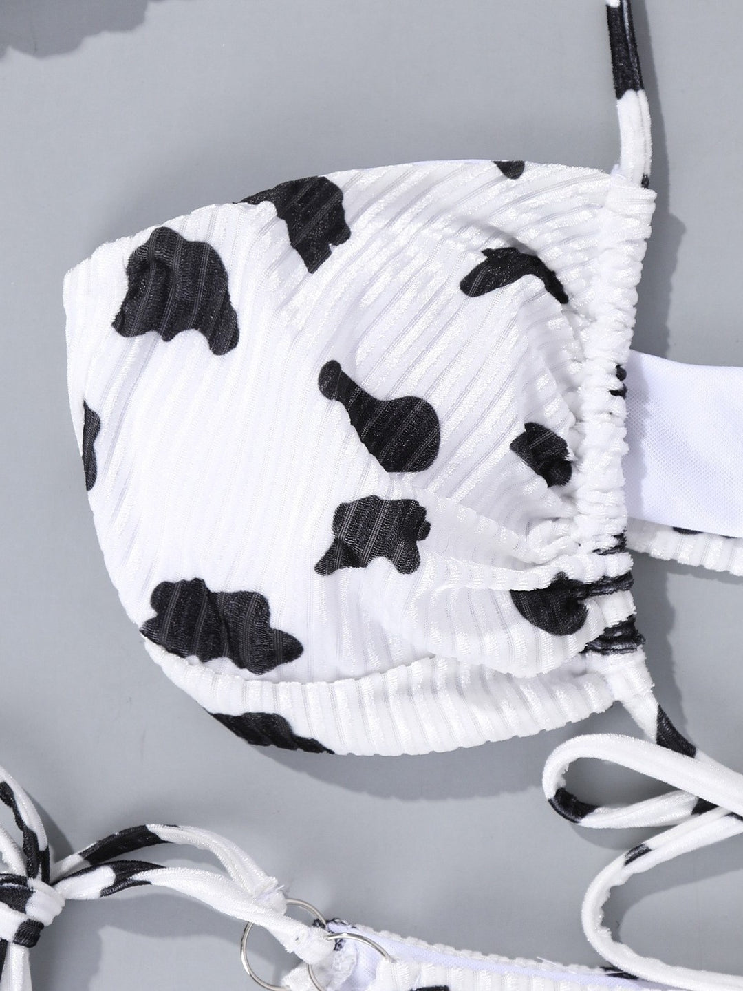 Damer Rib-Cowprint-Bikini-Sæt Stilla