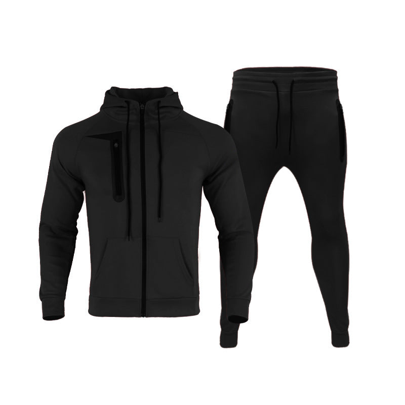 Herrer sporty hoodie sæt med innovativt design og praktiske lynlåslommer Stilla