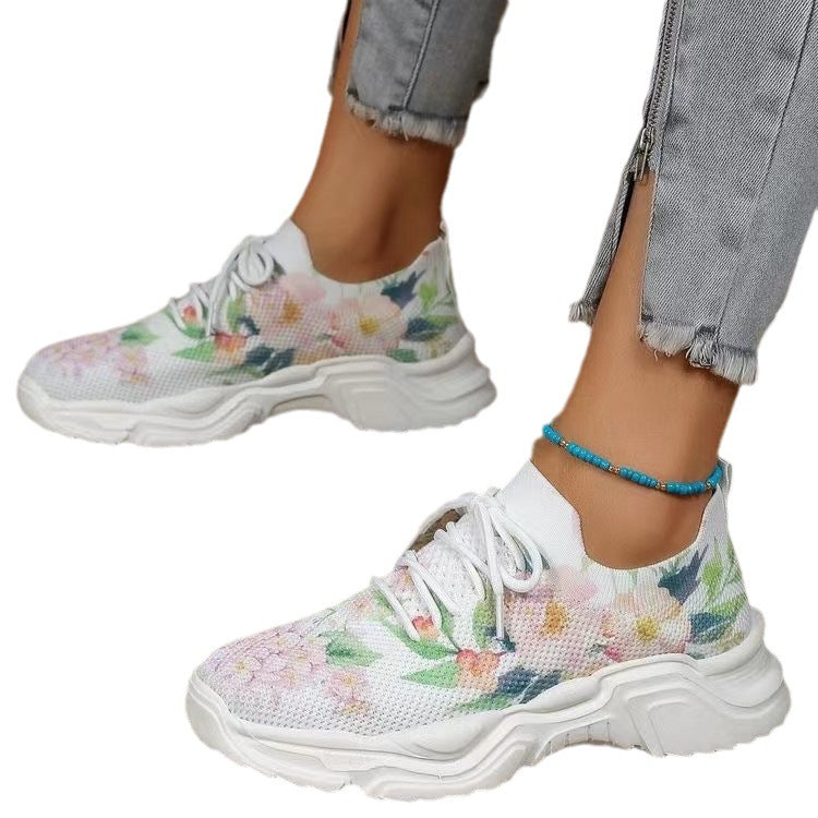 Dame mode Sneakers med blomsterdesign og polstret sål Stilla