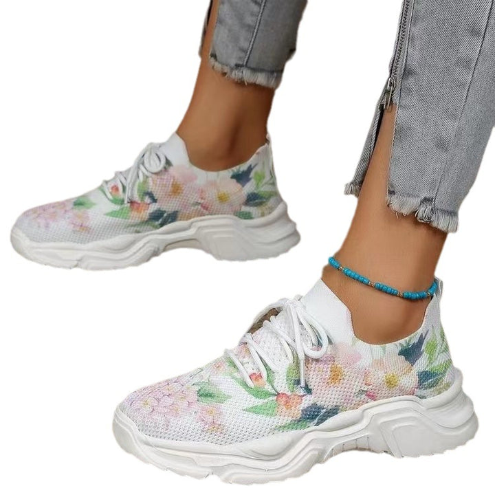 Dame mode Sneakers med blomsterdesign og polstret sål Stilla