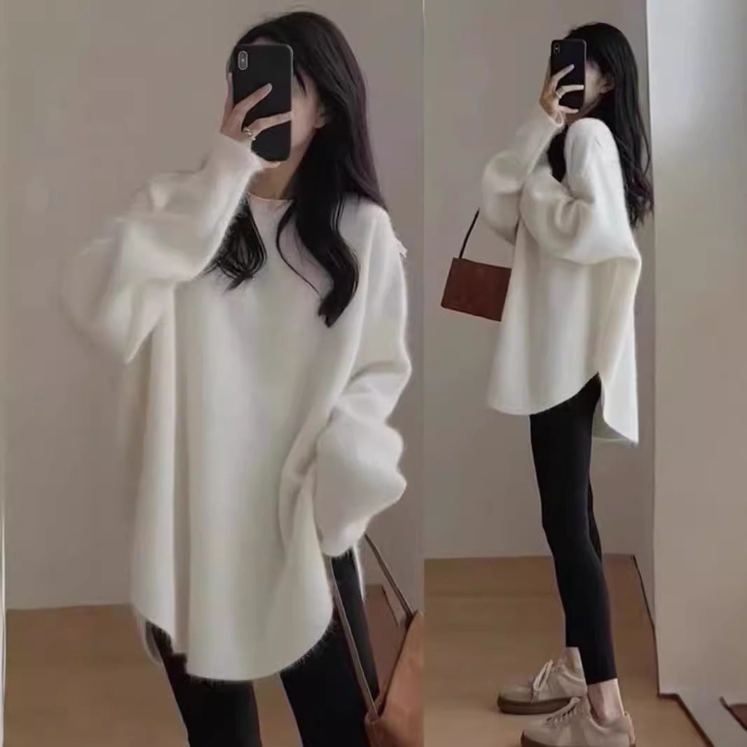 Dame hyggelig oversized sweater lavet af blødt strikmateriale med en afslappet pasform