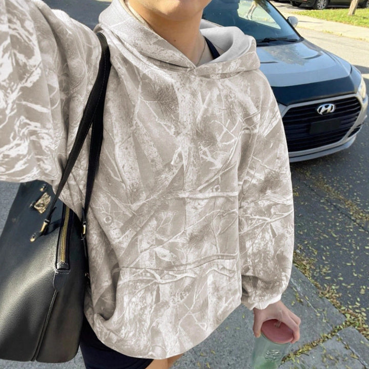 Kvinders afslappede hoodie med camouflage mønster Stilla