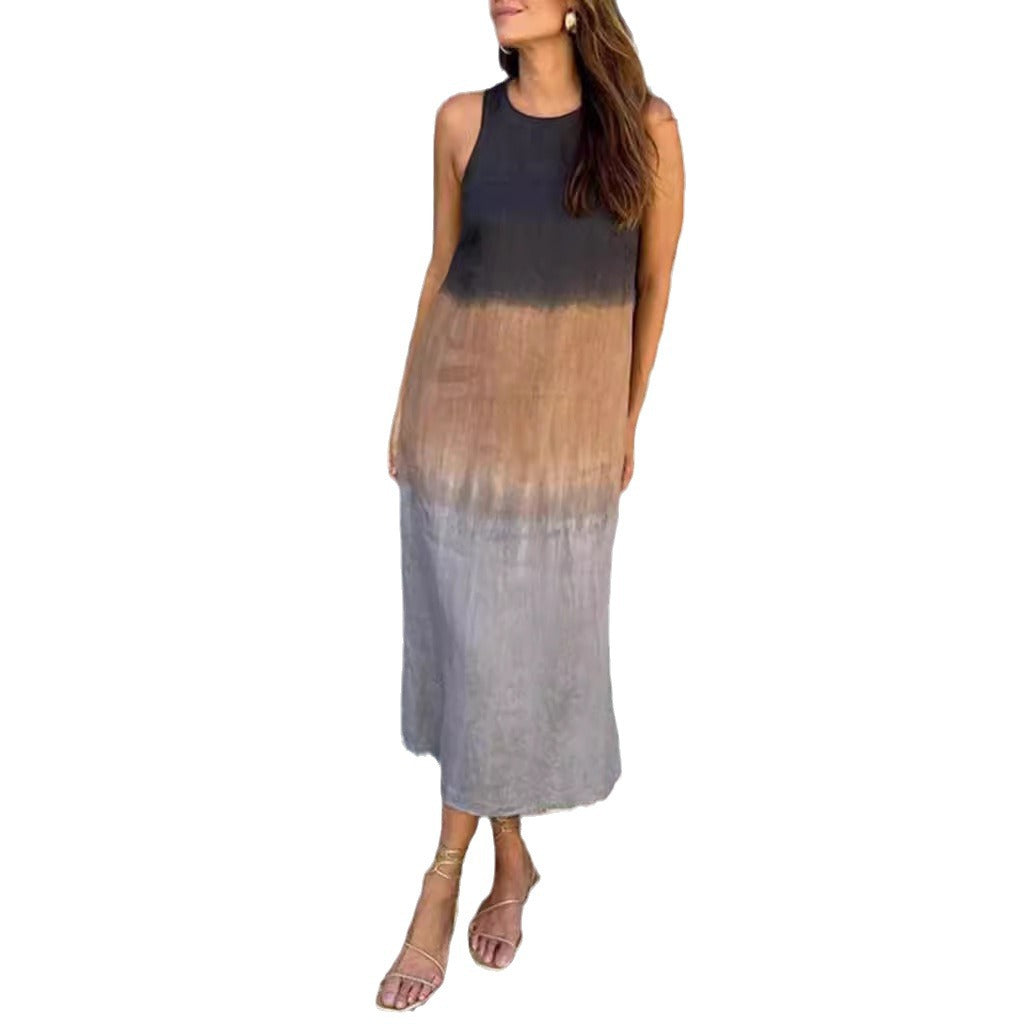 Dame maxikjole med elegant farvegradient og sporty snit Stilla
