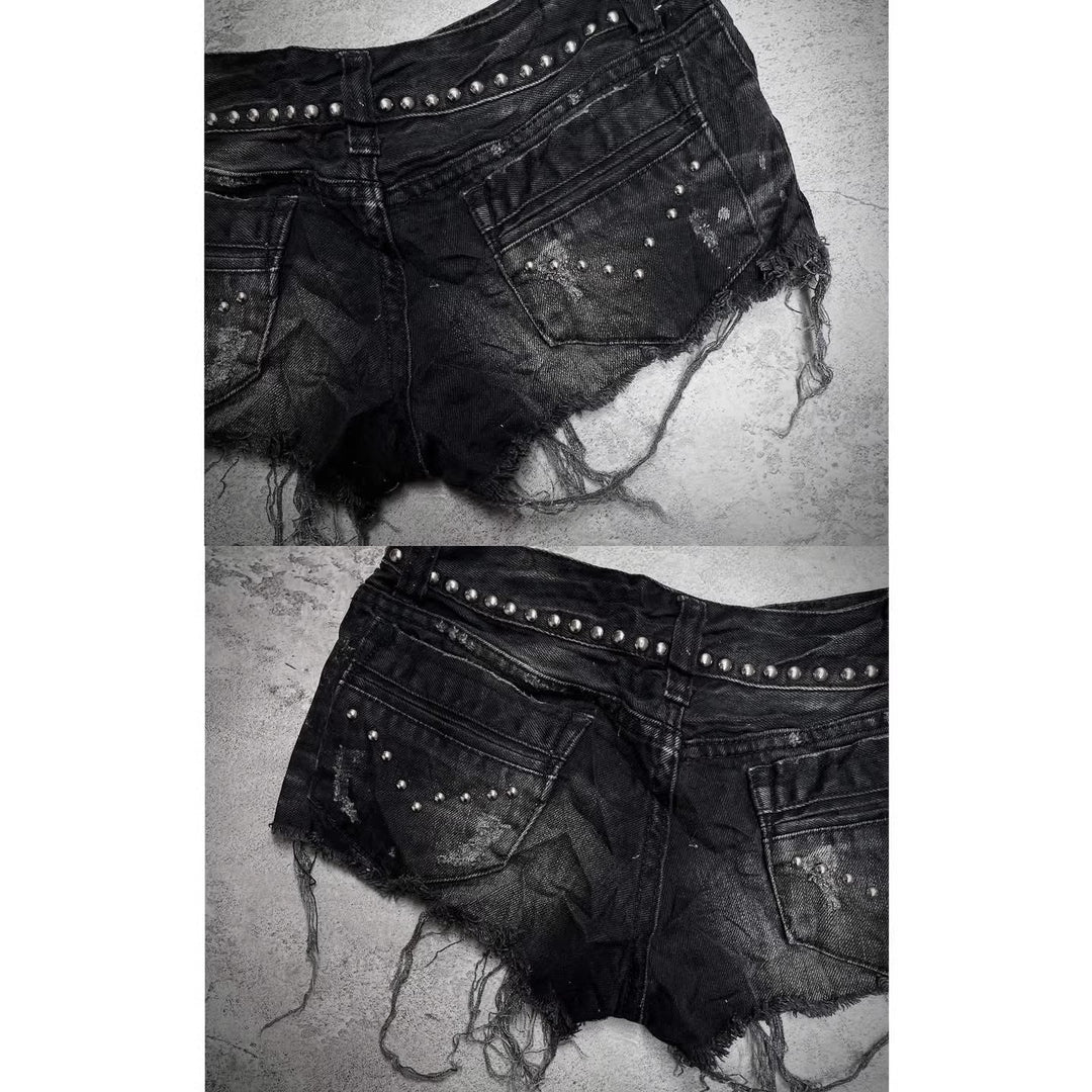 Dame Modeødelagt Denim-Shorts med Nitter Skovae