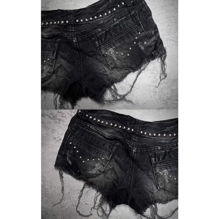 Dame Modeødelagt Denim-Shorts med Nitter Skovae
