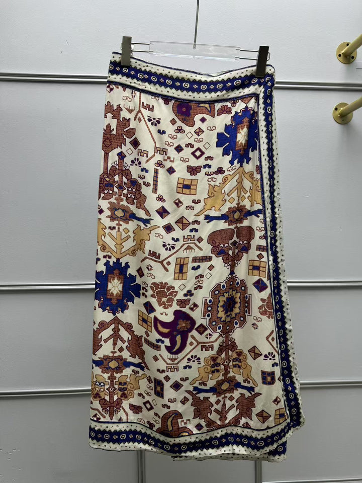 Dame Maxiskørt med kunstnerisk broderi og elegant kant Stilla