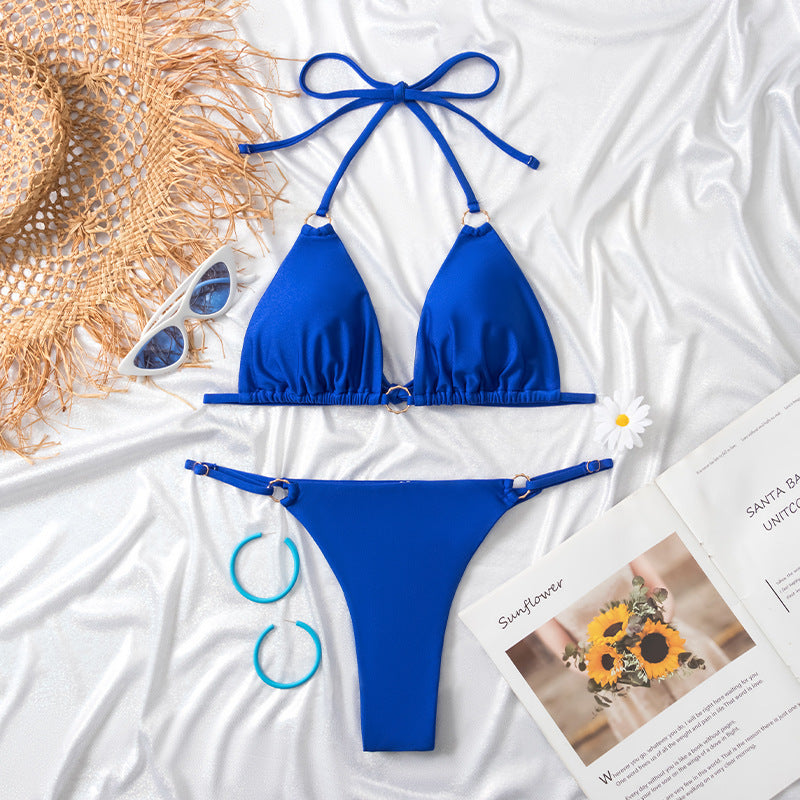Dame Triangel-Bikini med raffinerede detaljer og justerbare stropper Stilla
