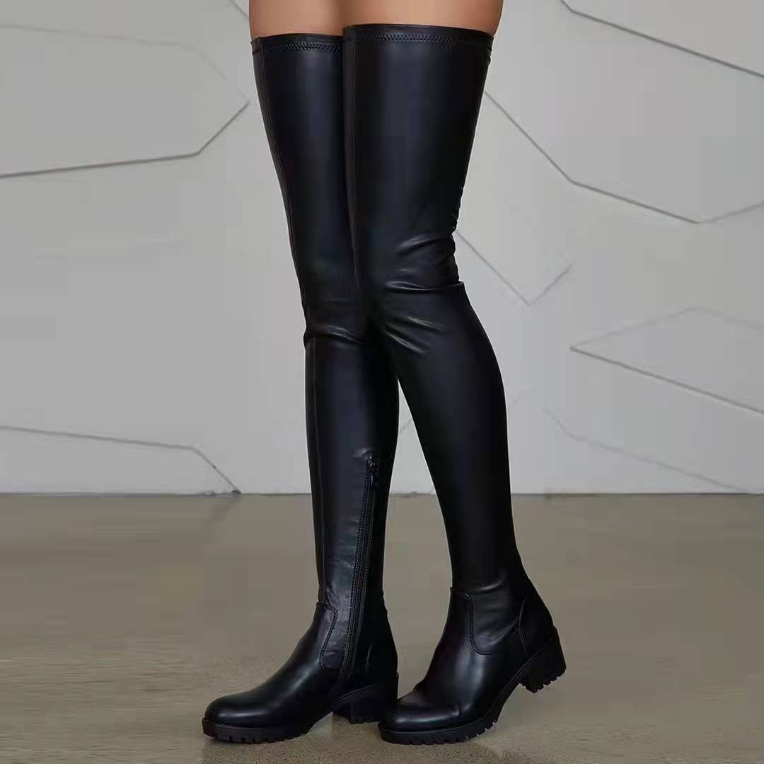 Dame Overknee-støvler med robust gummisål og elegant design Stilla