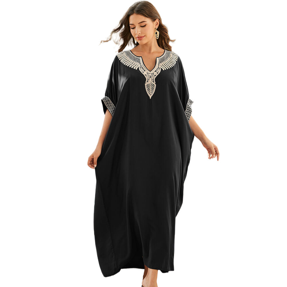 Damer elegant kaftan med kunstnerisk broderedesign Stilla