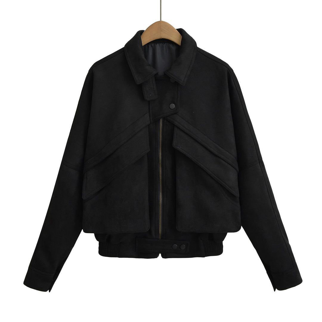Dame elegant oversized jakke med moderne snit og spændende draperingselementer Stilla