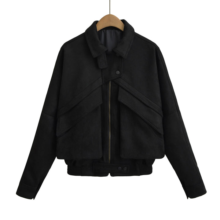 Dame elegant oversized jakke med moderne snit og spændende draperingselementer Stilla