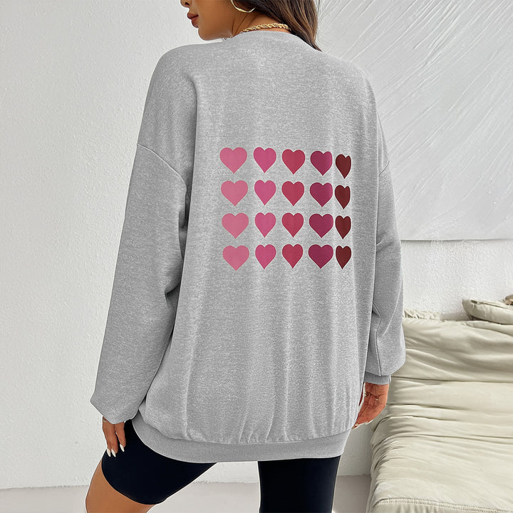 Dame Oversized Sweatshirt med hjerte motiv og afslappet snit Stilla