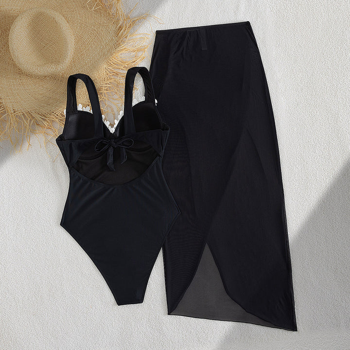 Dame Elegant One-Piece Swimsuit with Transparent Skirt Skovae
