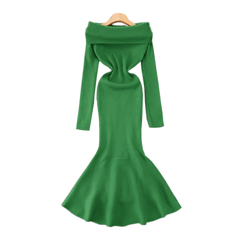 Dame Off-Shoulder Havfrue Stil Maxi Kjole Stilla