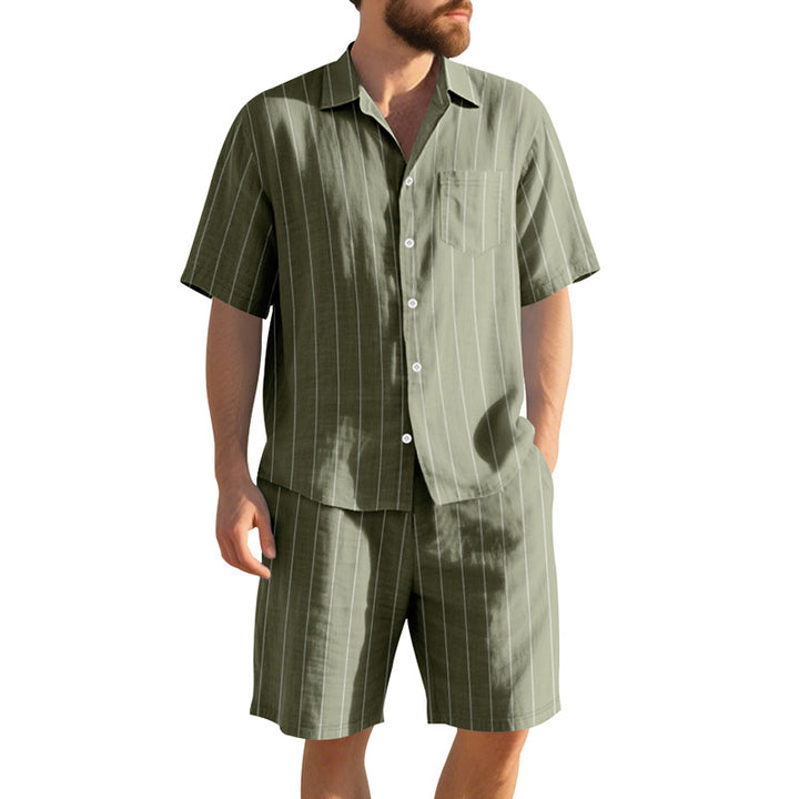 Herre elegant kortærmet skjorte og bermuda-shorts sæt Stilla