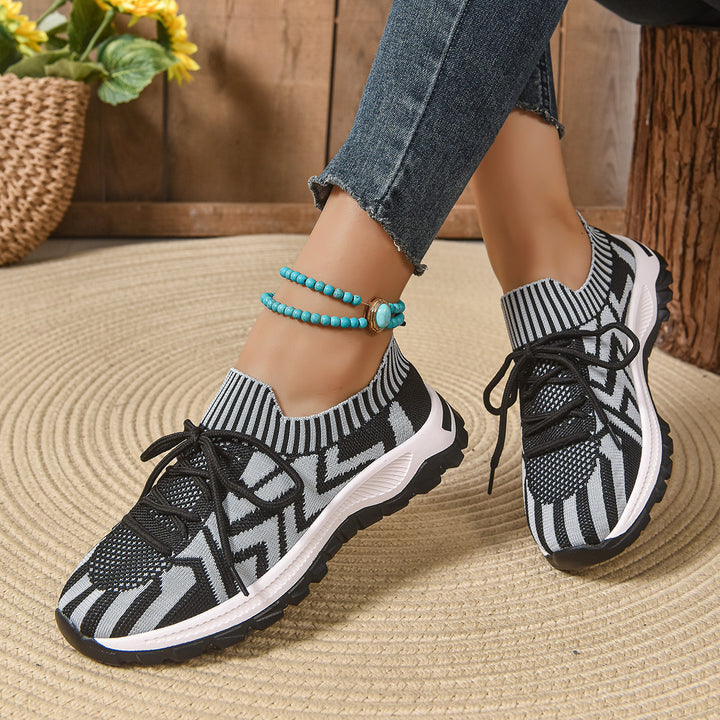 Dame Sporty Sneakers med åndbar strik-overflade og skridsikker sål Stilla