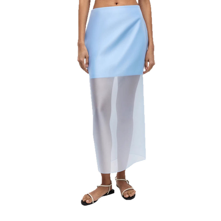 Kvindernes Lange Chiffon Nederdel med Side Slids og Elegant Silhuet