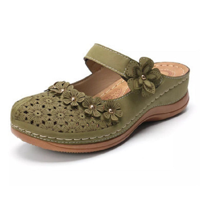 Dame blomst dekorerede clogs med ergonomisk fodseng Stilla