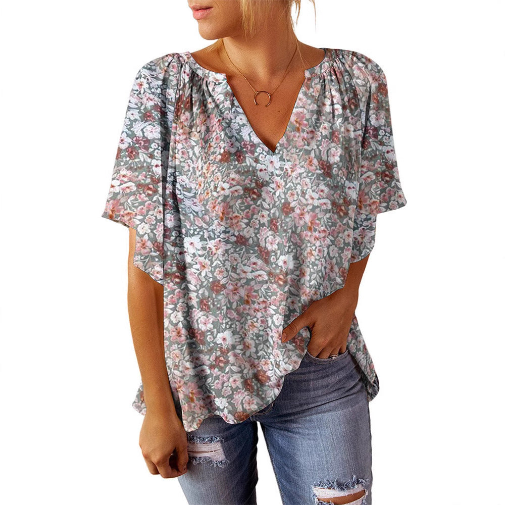 Dame Let Blomsterprint Bluse Stilla