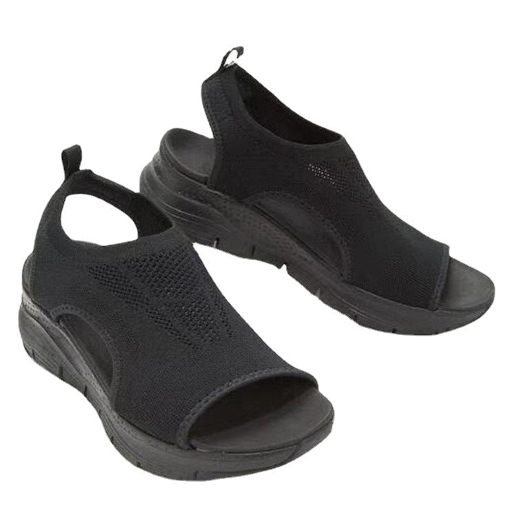 Dame sportlige sandaler med luftig strikket overflade og skridsikker sål Stilla