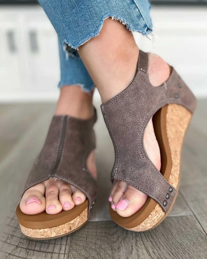 Dame Komfortable kile-sandaler med åben tåområde og ergonomisk fodseng Stilla