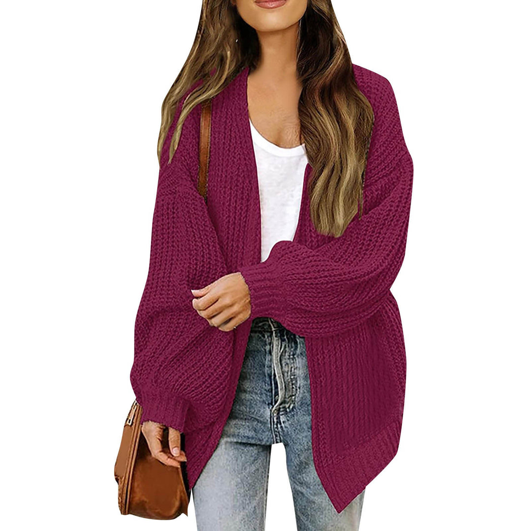 Kvinders chunky strikket cardigan med en afslappet pasform og sænkede skuldre Stilla