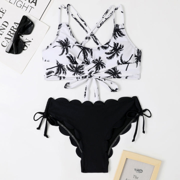 Dame bikini sæt med justerbar top og trendy flæser Stilla