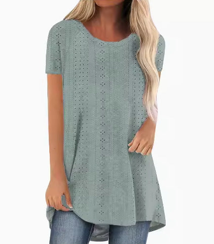 Stilfuld dame kortærmet tunika T-shirt Stilla