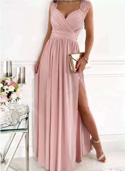 Dame Elegante Højslids-Maxi-Kjole Stilla 1751429438