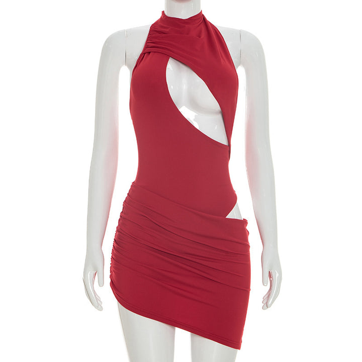 Damen Minikleid mit gewagtem Cut-Out und Wickeldesign Skovae