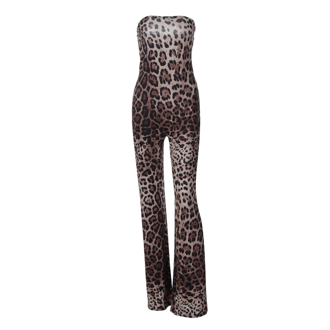 Dame Fashionable All-in-One Jumpsuit med leopardmønster og raffinert pasform Skovae