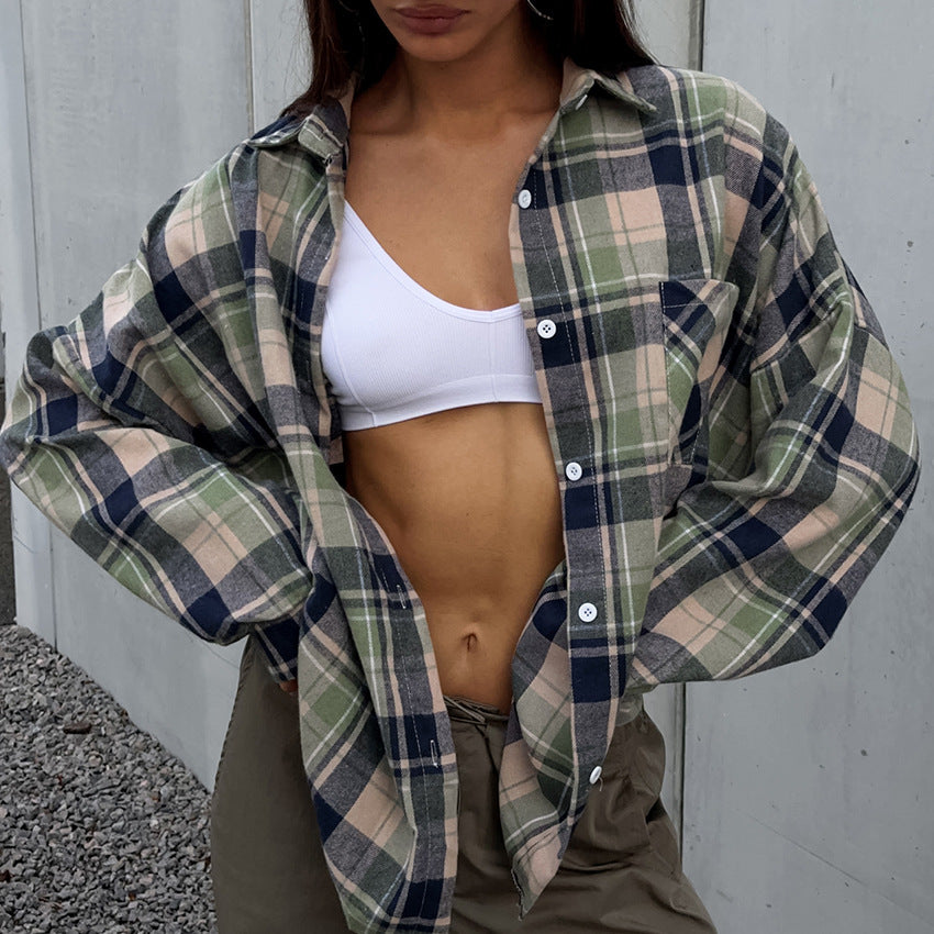 Dame Oversized Karoshirt Stilla