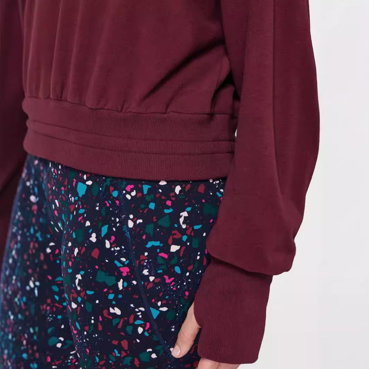 Damer afslappet sweatshirt med høj krave og elastisk bund Stilla
