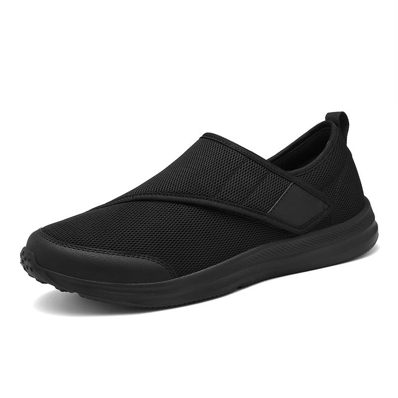 Herrer nan åndbar fritidssko i slip-on stil med velcro og polstret komfortsål Skovae