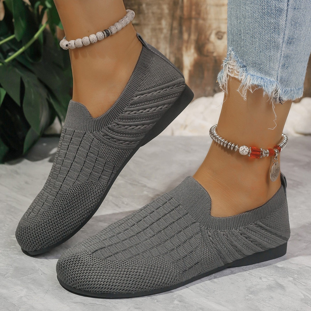 Dame behagelige Slip-On sneakers med åndbart strikket overmateriale og fleksibel fodseng Stilla