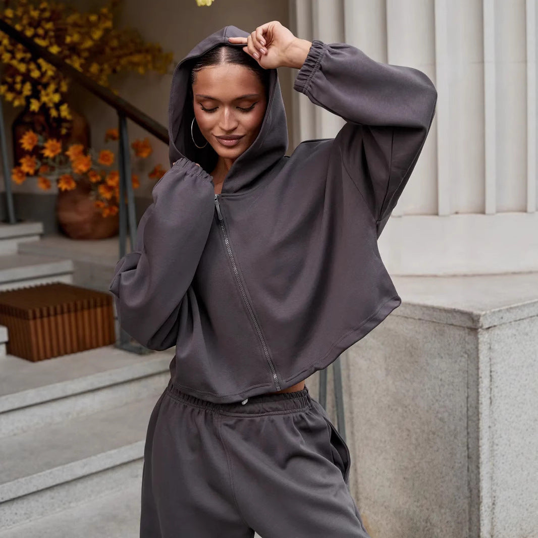 Kvinders behagelige og stilrige afslappet loungewear tracksuit med hætte Skovae