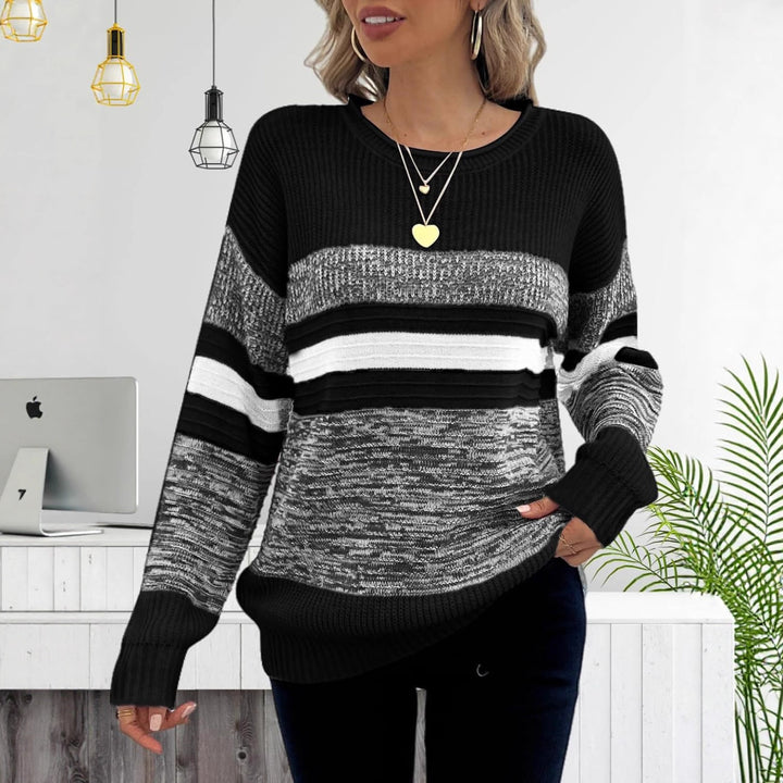 Kvindernes casual sweater med stribet design og løs pasform Stilla