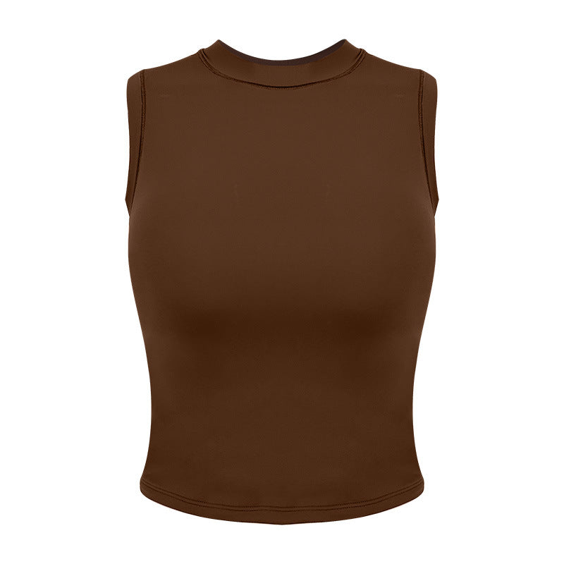 Dame Sporty ærmeløs crop-top med høj krave lavet af fleksibelt materiale teknologi Stilla
