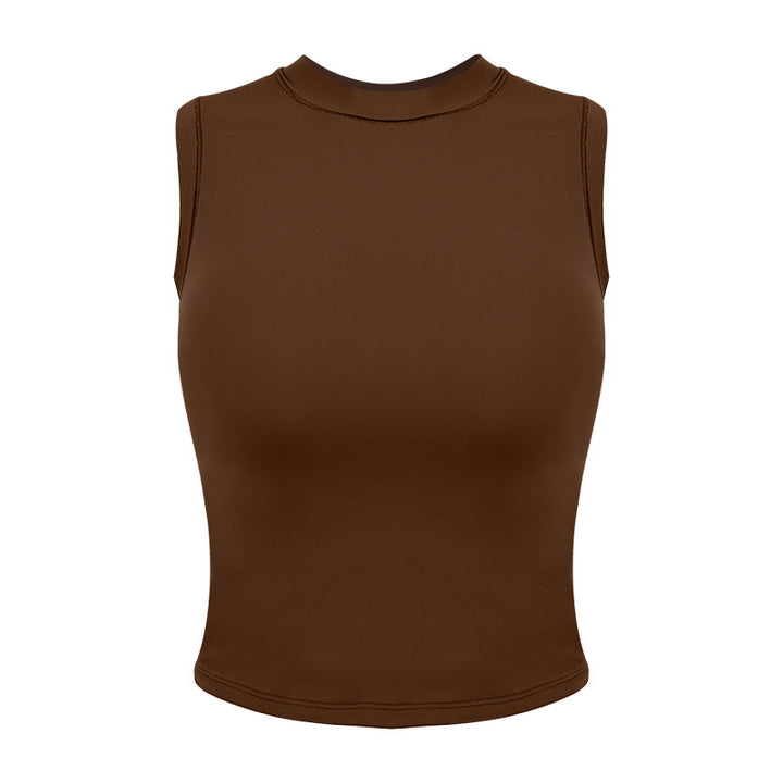 Dame Sporty ærmeløs crop-top med høj krave lavet af fleksibelt materiale teknologi Stilla