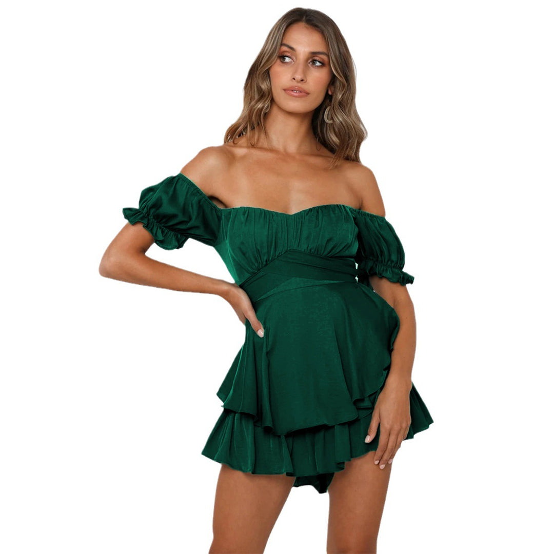 Dame Off-Shoulder Minikjole med løs pasform og bælte accenter Stilla