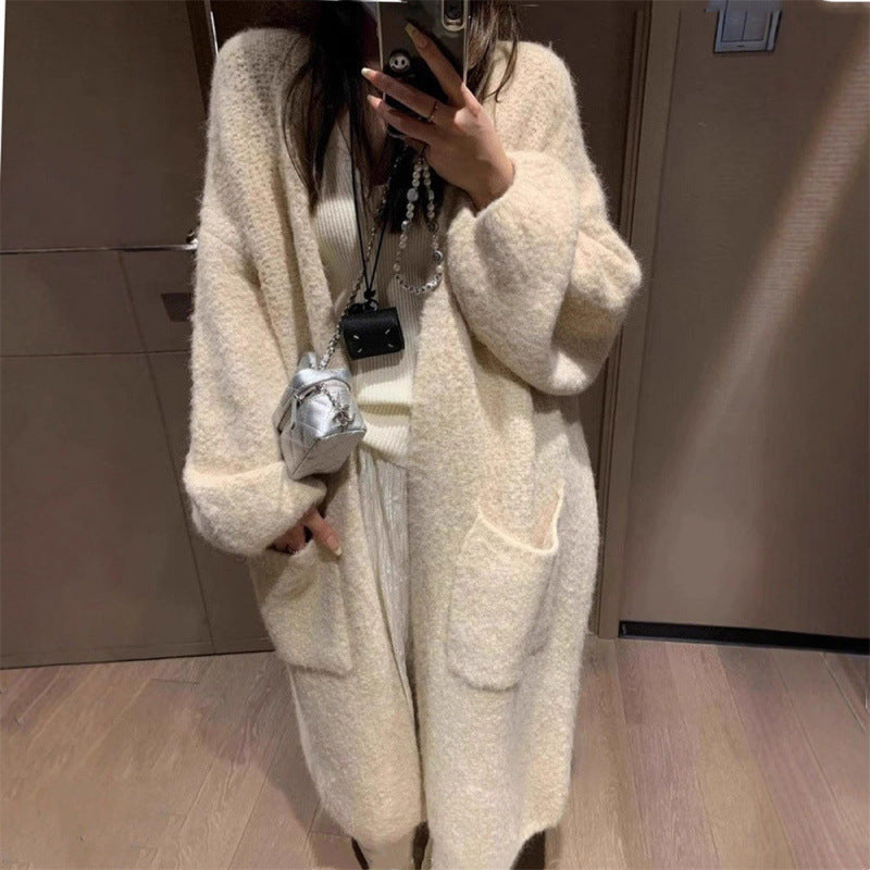 Kvinders fluffy cardigan med store lommer og løs pasform Stilla