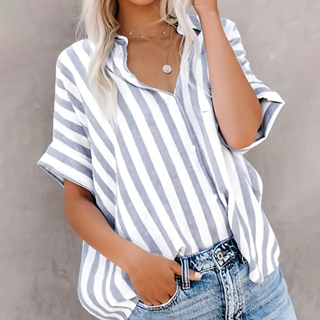 Dame Oversize Skjorte med Stripes mønster og afslappet Snit Stilla